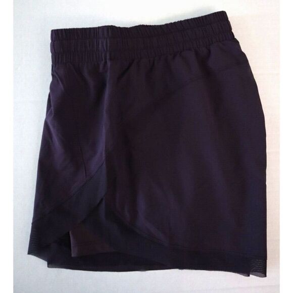 Halara Women's Sz L Purple Play It My Way Drawstring Contrast Mesh 2-in-1 Shorts - Picture 9 of 10